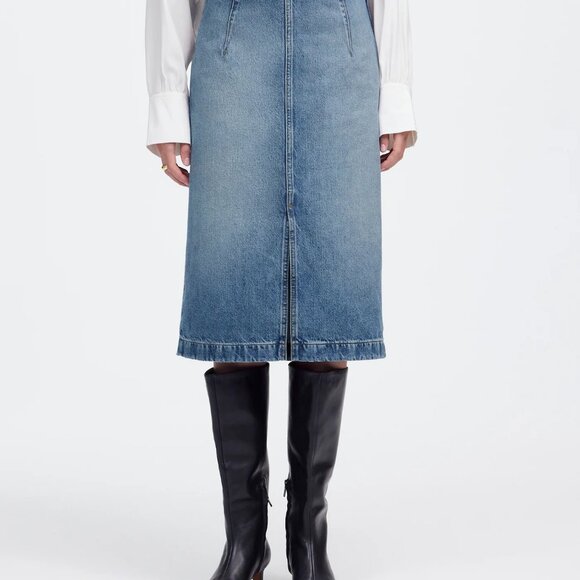 NWOT Denim Midi Pencil Skirt in Billings Wash - Picture 2 of 4